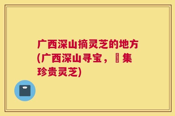 广西深山摘灵芝的地方(广西深山寻宝,採集珍贵灵芝) 广西深山摘灵芝的地方(广西深山寻宝,採集珍贵灵芝)