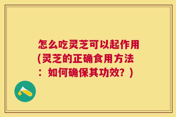 怎么吃灵芝可以起作用(灵芝的正确食用方法：如何确保其功效？)
