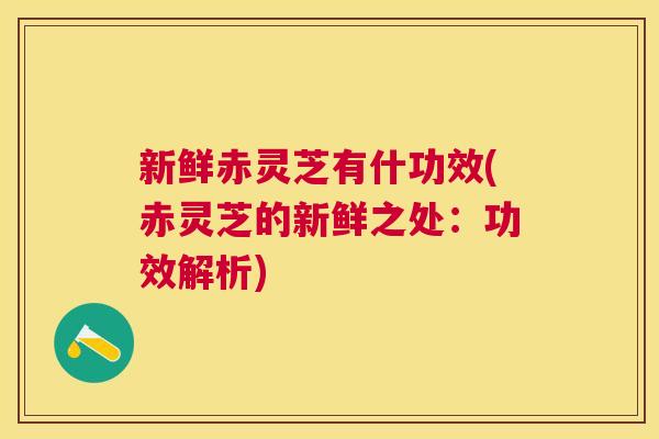 新鲜赤灵芝有什功效(赤灵芝的新鲜之处：功效解析)