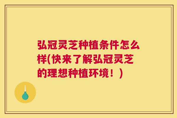 弘冠灵芝种植条件怎么样(快来了解弘冠灵芝的理想种植环境!) 弘冠灵芝种植条件怎么样(快来了解弘冠灵芝的理想种植环境!)