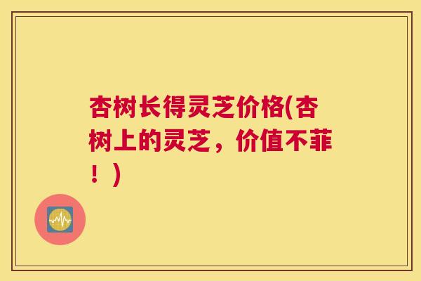 杏树长得灵芝价格(杏树上的灵芝，价值不菲！)