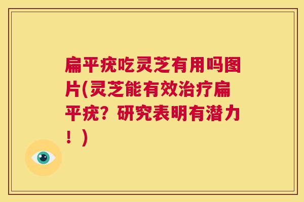 扁平疣吃灵芝有用吗图片(灵芝能有效扁平疣？研究表明有潜力！)