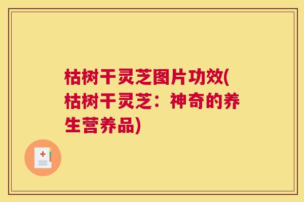 枯树干灵芝图片功效(枯树干灵芝:神奇的养生营养品) 枯树干灵芝图片功效(枯树干灵芝:神奇的养生营养品)