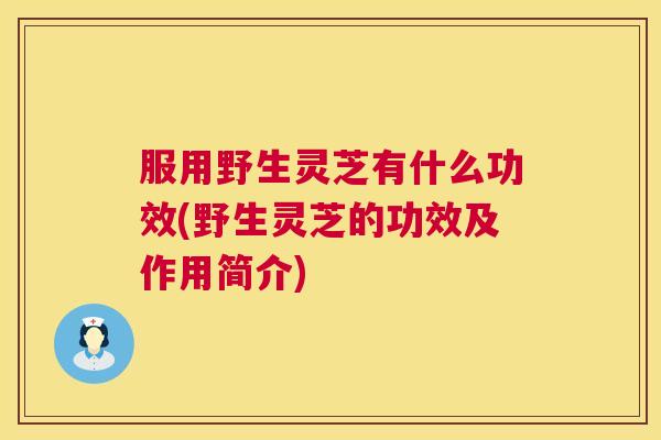服用野生灵芝有什么功效(野生灵芝的功效及作用简介)