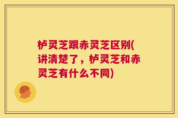 栌灵芝跟赤灵芝区别(讲清楚了，栌灵芝和赤灵芝有什么不同)