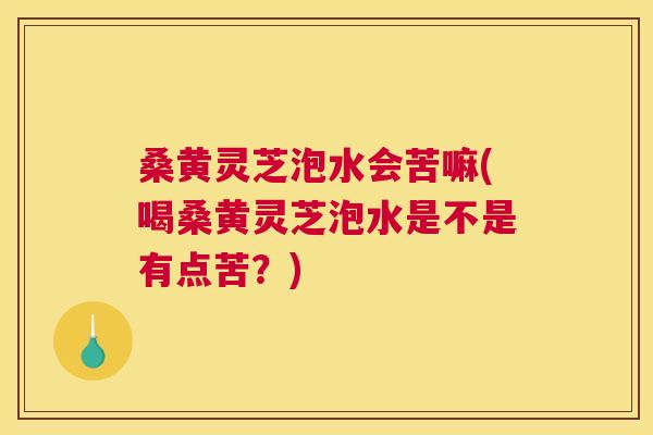 桑黄灵芝泡水会苦嘛(喝桑黄灵芝泡水是不是有点苦？)