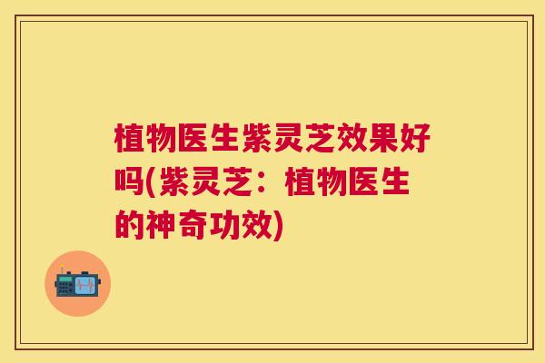 植物医生紫灵芝效果好吗(紫灵芝：植物医生的神奇功效)