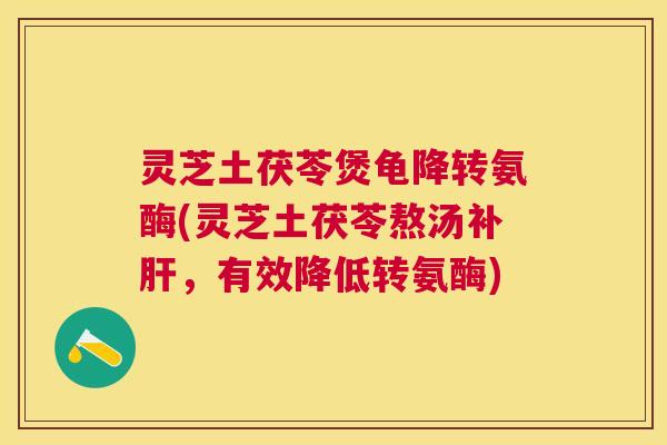 灵芝土茯苓煲龟降转氨酶(灵芝土茯苓熬汤补肝，有效降低转氨酶)