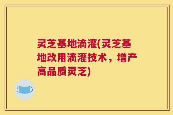 灵芝基地滴灌(灵芝基地改用滴灌技术,增产高品质灵芝) 灵芝基地滴灌(灵芝基地改用滴灌技术,增产高品质灵芝)