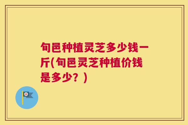 旬邑种植灵芝多少钱一斤(旬邑灵芝种植价钱是多少？)
