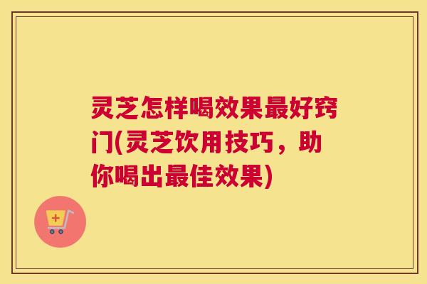 灵芝怎样喝效果最好窍门(灵芝饮用技巧，助你喝出最佳效果)