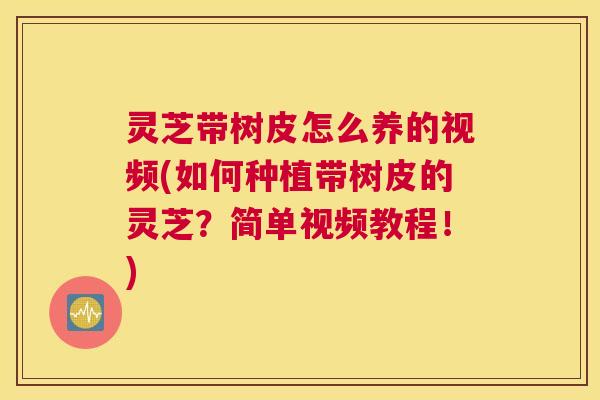 灵芝带树皮怎么养的视频(如何种植带树皮的灵芝？简单视频教程！)