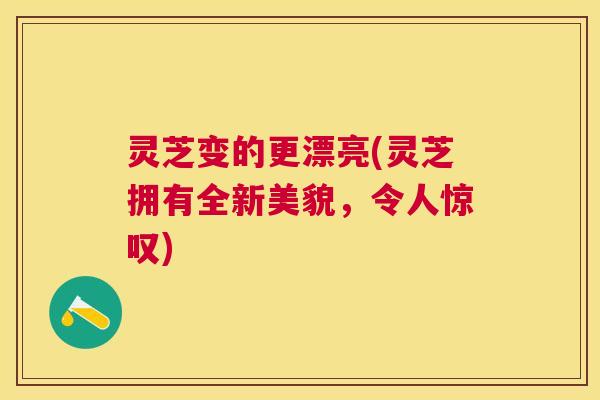 灵芝变的更漂亮(灵芝拥有全新美貌，令人惊叹)
