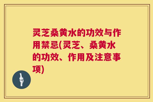 灵芝桑黄水的功效与作用禁忌(灵芝、桑黄水的功效、作用及注意事项)