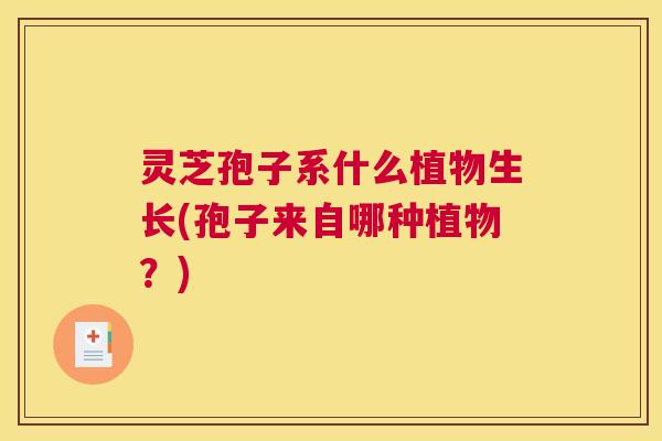 灵芝孢子系什么植物生长(孢子来自哪种植物？)