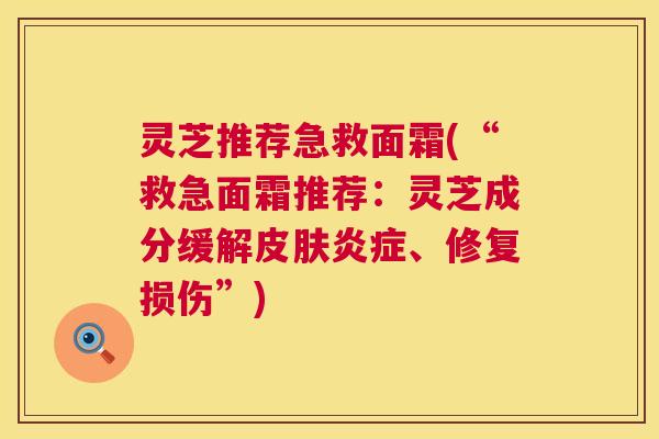 灵芝推荐急救面霜(“救急面霜推荐：灵芝成分缓解皮肤炎症、修复损伤”)