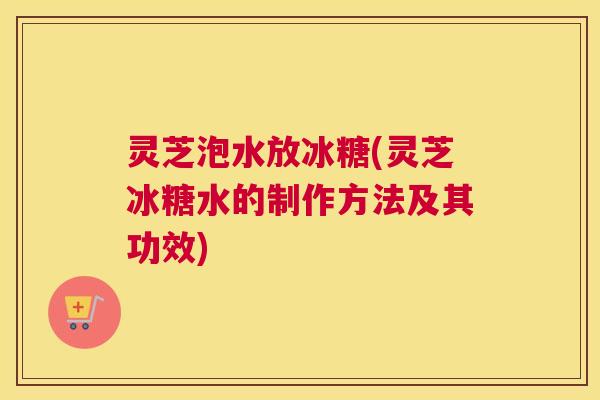 灵芝泡水放冰糖(灵芝冰糖水的制作方法及其功效)