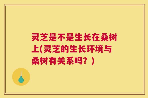 灵芝是不是生长在桑树上(灵芝的生长环境与桑树有关系吗？)