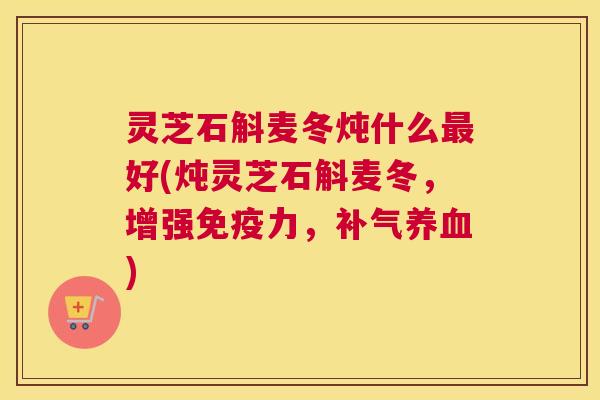 灵芝石斛麦冬炖什么最好(炖灵芝石斛麦冬，增强免疫力，补气养血)