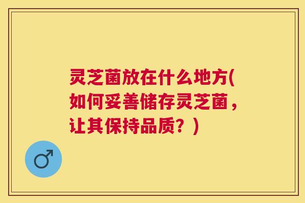 灵芝菌放在什么地方(如何妥善储存灵芝菌，让其保持品质？)