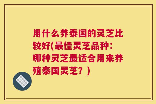 用什么养泰国的灵芝比较好(最佳灵芝品种：哪种灵芝最适合用来养殖泰国灵芝？)