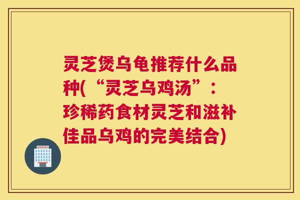 灵芝煲乌龟推荐什么品种(“灵芝乌鸡汤”：珍稀药食材灵芝和滋补佳品乌鸡的完美结合)
