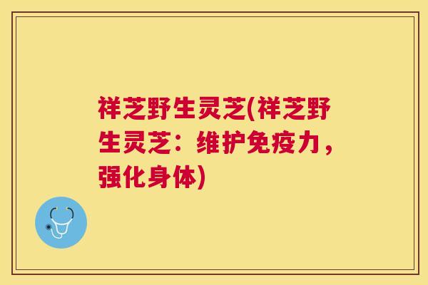 祥芝野生灵芝(祥芝野生灵芝:维护免疫力,强化身体) 祥芝野生灵芝(祥芝野生灵芝:维护免疫力,强化身体)