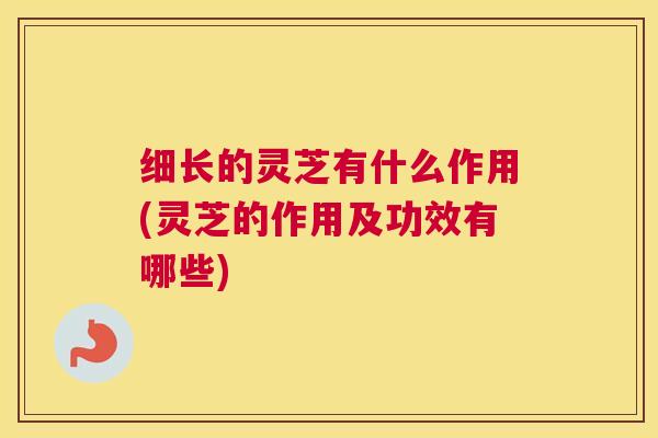 细长的灵芝有什么作用(灵芝的作用及功效有哪些)