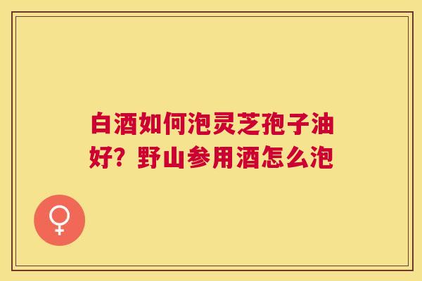 白酒如何泡灵芝孢子油好？野山参用酒怎么泡
