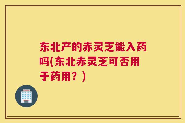 东北产的赤灵芝能入药吗(东北赤灵芝可否用于药用？)