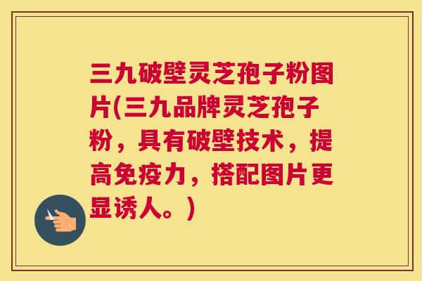 三九破壁灵芝孢子粉图片(三九品牌灵芝孢子粉,具有破壁技术,提高免疫力,搭配图片更显诱人。) 三九破壁灵芝孢子粉图片(三九品牌灵芝孢子粉,具有破壁技术,提高免疫力,搭配图片更显诱人。)