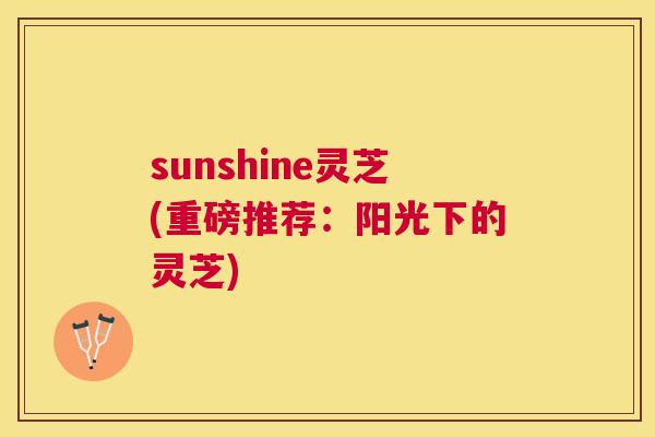 sunshine灵芝(重磅推荐：阳光下的灵芝)