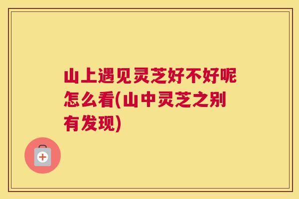 山上遇见灵芝好不好呢怎么看(山中灵芝之别有发现)