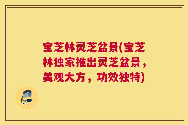 宝芝林灵芝盆景(宝芝林独家推出灵芝盆景，美观大方，功效独特)