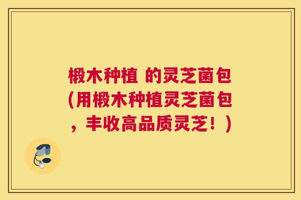 椴木种植 的灵芝菌包(用椴木种植灵芝菌包，丰收高品质灵芝！)