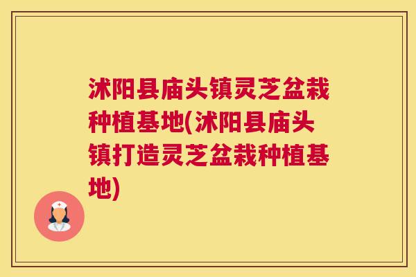沭阳县庙头镇灵芝盆栽种植基地(沭阳县庙头镇打造灵芝盆栽种植基地)