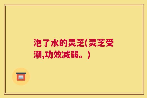 泡了水的灵芝(灵芝受潮,功效减弱。)