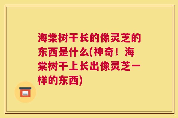 海棠树干长的像灵芝的东西是什么(神奇！海棠树干上长出像灵芝一样的东西)