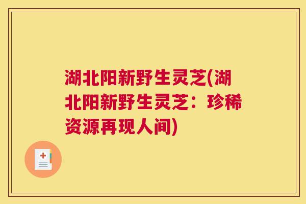 湖北阳新野生灵芝(湖北阳新野生灵芝：珍稀资源再现人间)