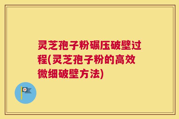 灵芝孢子粉碾压破壁过程(灵芝孢子粉的高效微细破壁方法)