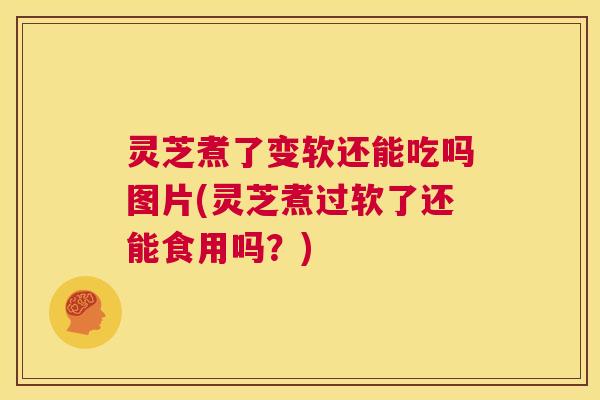灵芝煮了变软还能吃吗图片(灵芝煮过软了还能食用吗？)