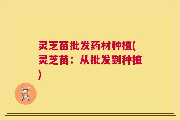 灵芝苗批发药材种植(灵芝苗：从批发到种植)