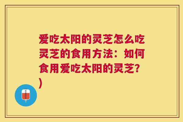 爱吃太阳的灵芝怎么吃灵芝的食用方法：如何食用爱吃太阳的灵芝？)