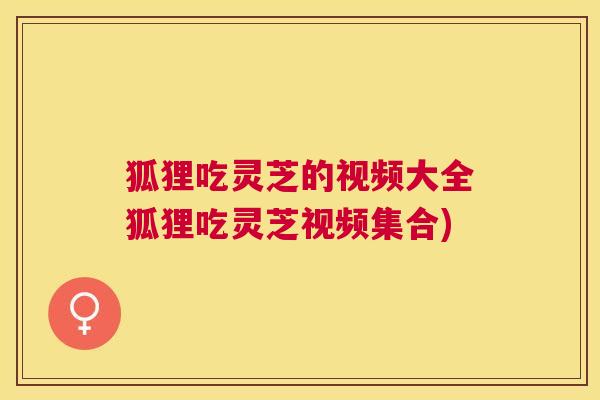 狐狸吃灵芝的视频大全狐狸吃灵芝视频集合)