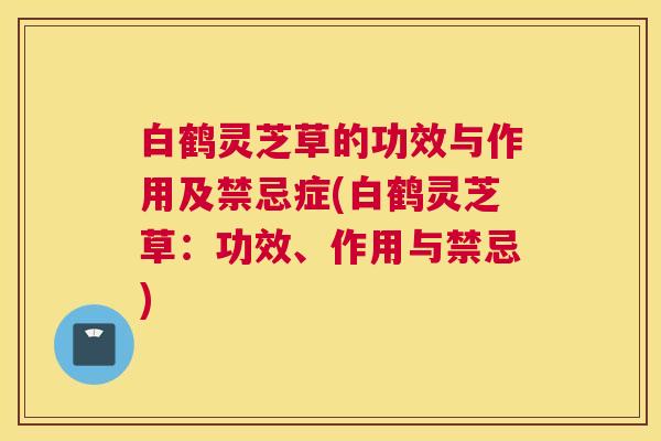 白鹤灵芝草的功效与作用及禁忌症(白鹤灵芝草：功效、作用与禁忌)