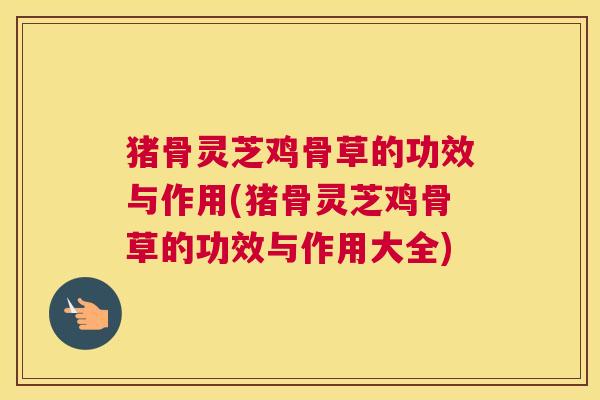 猪骨灵芝鸡骨草的功效与作用(猪骨灵芝鸡骨草的功效与作用大全)