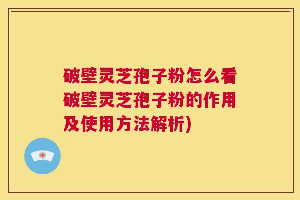 破壁灵芝孢子粉怎么看破壁灵芝孢子粉的作用及使用方法解析)