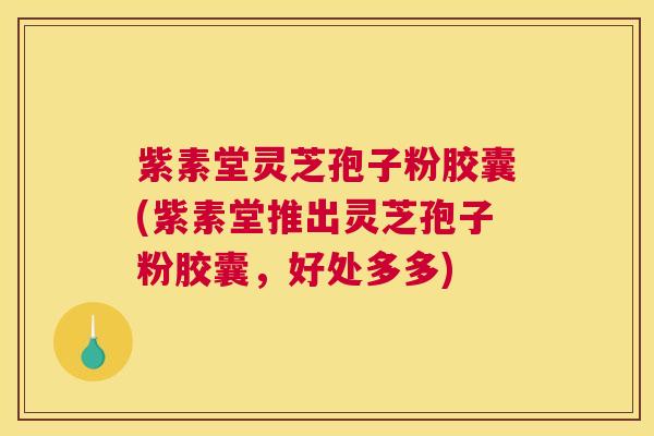 紫素堂灵芝孢子粉胶囊(紫素堂推出灵芝孢子粉胶囊,好处多多) 紫素堂灵芝孢子粉胶囊(紫素堂推出灵芝孢子粉胶囊,好处多多)