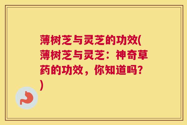 薄树芝与灵芝的功效(薄树芝与灵芝：神奇草药的功效，你知道吗？)