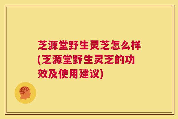 芝源堂野生灵芝怎么样(芝源堂野生灵芝的功效及使用建议)
